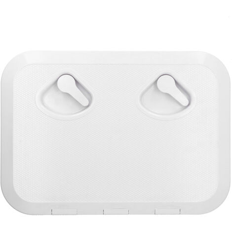 Coperchio di ispezione del portello di accesso al ponte resistente ai raggi UV con serratura per barca marina 17-1/4x12-3/8 pollici (Bianco)