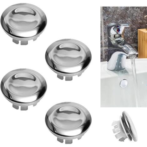 KUEATILY Coperchio di troppo pieno per lavandino - Anello di troppo pieno di ricambio - Tappo per lavandino da cucina e bagno - Foro di troppo pieno rotondo - Inserire correttamente le parti di ricambio (4 pez