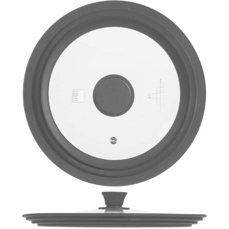 Coperchio in vetro con bordo in silicone compatibile con Ø 24/26/28 cm