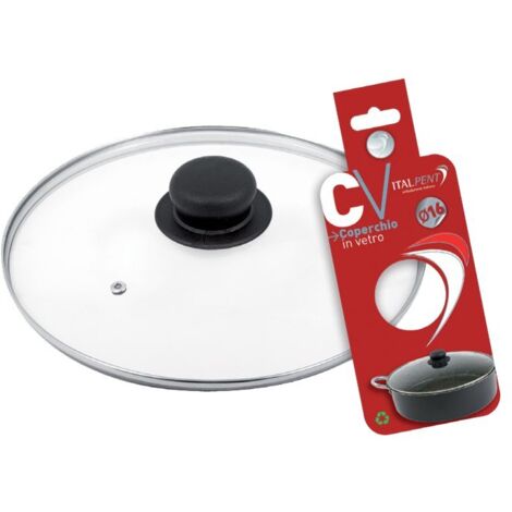 coperchio in vetro con pomolo ø 16 cm