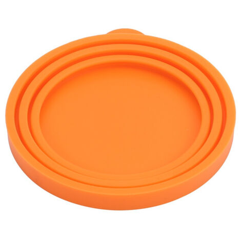 Coperchio per cibo per cani e gatti in silicone PET, 1 pezzo (arancione)