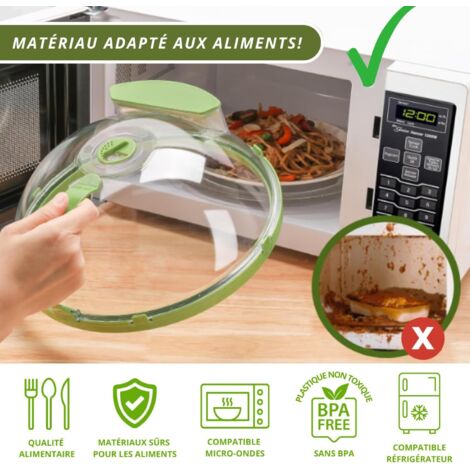 Coperchio per microonde con scomparto per l'acqua  Coperchio antischizzi per la cottura a vapore  Compatibile con vari piatti  Senza BPA e facile da pulire