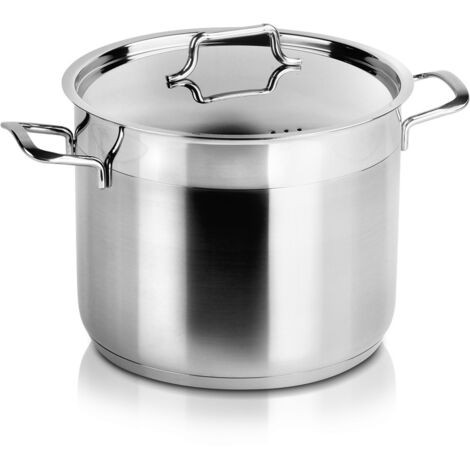 COPERCHIO PER PENTOLA IN ACCIAIO INOX PER PIANO COTTURA A INDUZIONE E GAS, 22 CM, 6,5 L