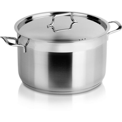 COPERCHIO PER PENTOLA IN ACCIAIO INOX PER PIANO COTTURA A INDUZIONE E GAS, 26 CM, 8,2 L