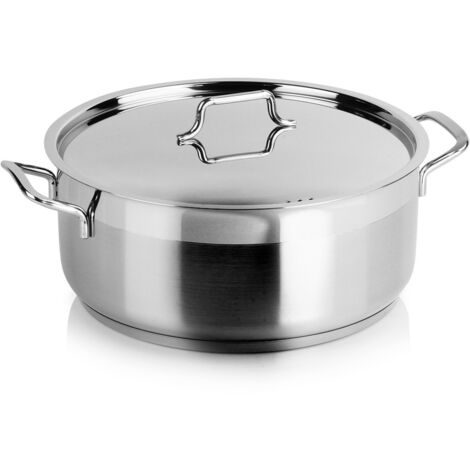 COPERCHIO PER PENTOLA IN ACCIAIO INOX PER PIANO COTTURA A INDUZIONE E GAS 28 CM 7 L