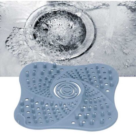 Coperchio per scarico a pavimento del bagno, tappo anti-intasamento per capelli, filtro blu per scarico del lavandino
