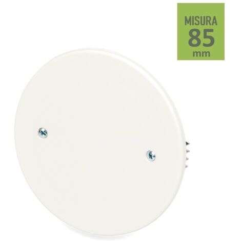 Coperchio tondo  bianco  Ø 85mm per scatola incasso cassetta di derivazione con viti
