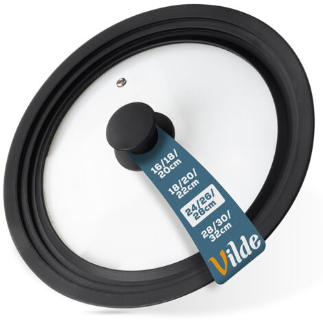 COPERCHIO UNIVERSALE IN SILICONE E VETRO PER PENTOLE E PADELLE 24 26 28 CM