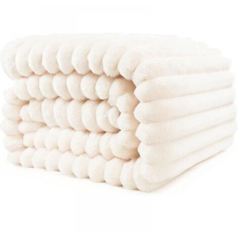 Coperta accogliente 150 x 100 cm - Coperta calda e soffice per mamma, donne e fidanzate (Beige, 150 x 100 cm)