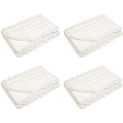 Coperta antiscivolo in sintetica di coniglio Olite 4 pcs Bianco vidaXL