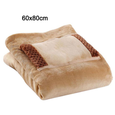 Coperta calda USB Eosnow per ginocchia, coperta elettrica in flanella, riscaldamento locale, cammello, 80x60 cm