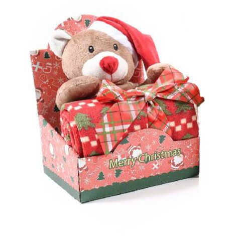 Coperta con personaggio natalizio per decorazioni ambienti -Orso