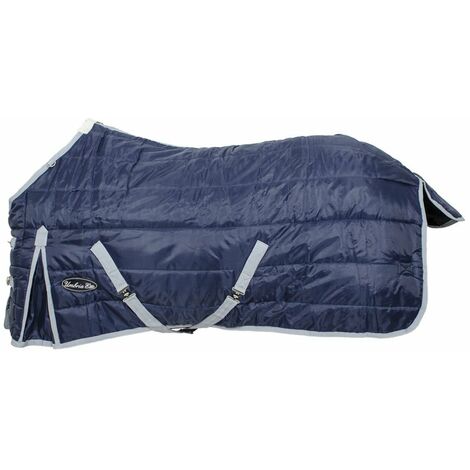 Coperta da box imbottita 350 g tessuto esterno 420 denari traspirante con trapunta modello Classic: 130 cm, Verde