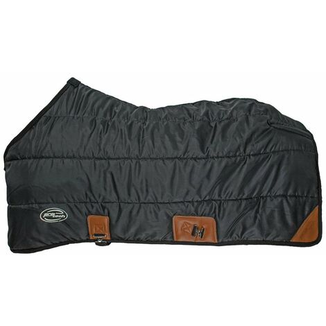 Coperta da box per cavalli taglio americano imbottita 350g modello Austin : 150 cm, Nero