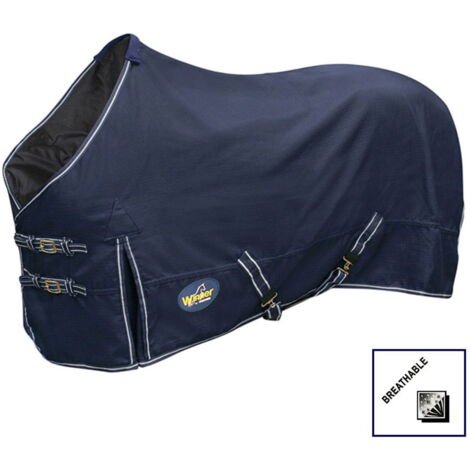 Coperta da box Winner tessuto tecnico antigoccia e traspirante con fodera senza imbottitura: 165 cm, Blu