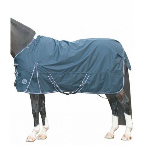 Coperta da paddock impermeabile con collo staccabile senza imbottitura tessuto esterno 600 denari  modello Starter: 125 cm, Blu scuro