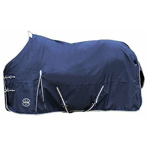 Coperta da paddock impermeabile con interni in pile e tessuto esterno 600 denari modello Eco Light: 125 cm, Blu Scuro (6900)