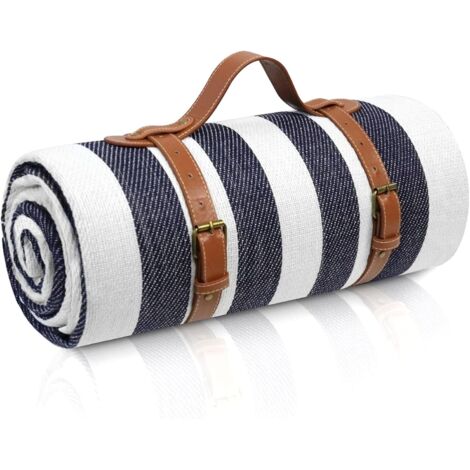 Coperta da picnic extra large da 80" x 80", impermeabile e pieghevole, ideale per la spiaggia, divisibile in 3 parti, adatta per 6-8 adulti, perfetta per campeggio, parchi, spiagge, prati e per l'uso 