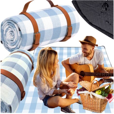 Coperta da picnic impermeabile da giardino 200x200 cm - blu
