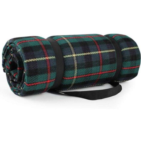 Coperta da picnic pieghevole impermeabile da 200 x 200 cm, coperta da campeggio, tappetino da campeggio da giardino con maniglia portatile, verde scuro