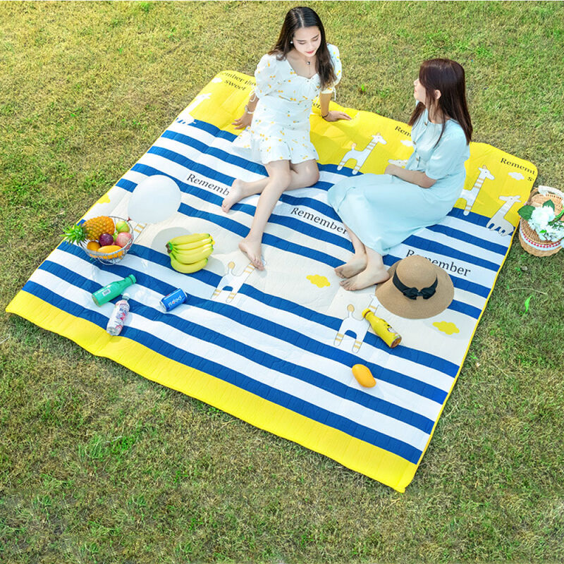 Dontodent - Coperta da picnic portatile, tappetino da spiaggia da giardino, impermeabile anti sabbia e a prova di umidità, giraffa cotone poliestere