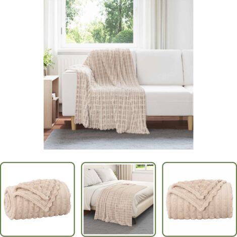 Coperta da pile -  Coperta Beige 150 x 130 cm Panno