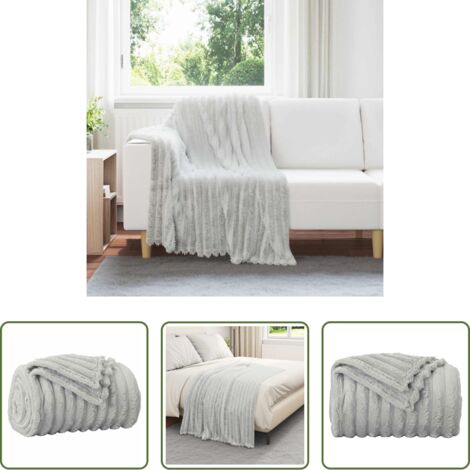 Coperta da pile -  Coperta Grigio 150 x 130 cm Panno