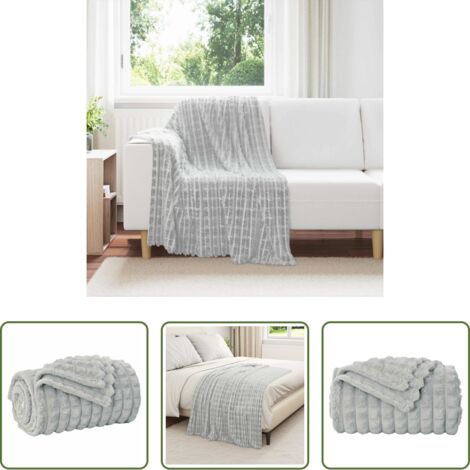 Coperta da pile -  Coperta Grigio 150 x 130 cm Panno