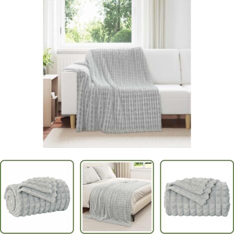 Coperta da pile -  Coperta Grigio 200 x 150 cm Panno