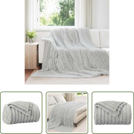 Coperta da pile -  Coperta Grigio 240 x 220 cm Panno