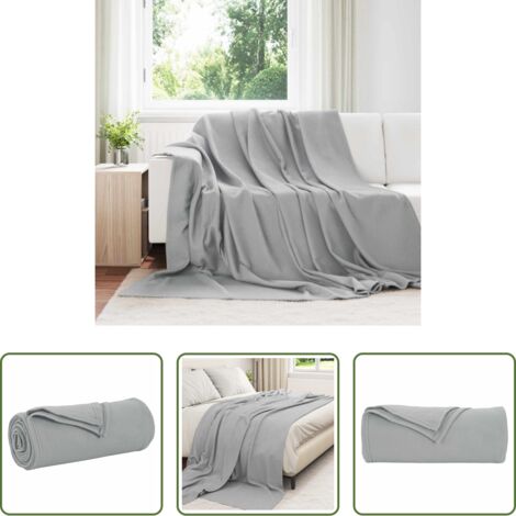 Coperta da pile -  Coperta Grigio 240 x 220 cm Panno
