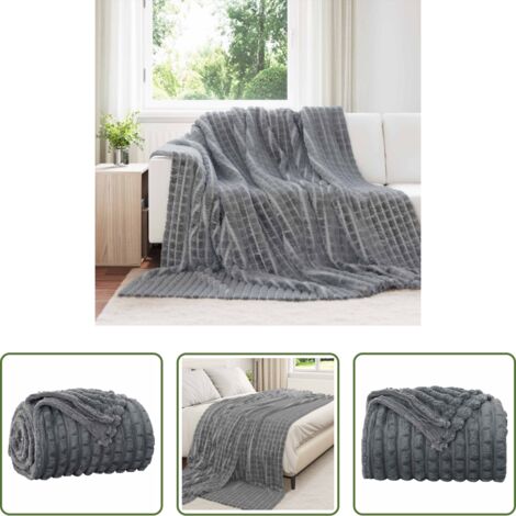 Coperta da pile -  Coperta Grigio scuro 270 x 240 cm Panno