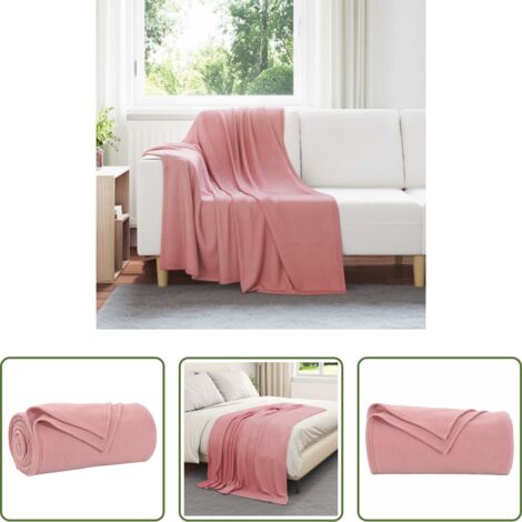 Coperta da pile -  Coperta Rosa 170 x 130 cm Panno