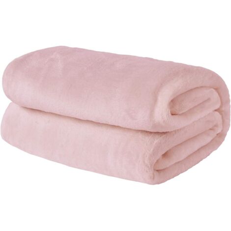 Coperta di flanella calda super morbida grande per camera da letto letto singolo divano rosa chiaro 120 cm  200 cm