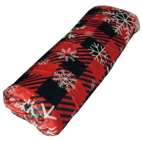 Coperta di Natale modello Xmas Tartan Flakes con fiocchi di neve per cani e gatti