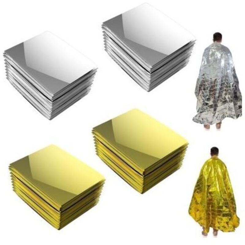 Image of Coperta di sopravvivenza confezione da 4 coperte di emergenza 210x160cm coperta termica riutilizzabile contro frossodo e caldo per maratone di