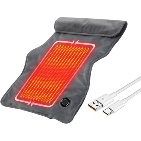 Coperta elettrica riscaldata - Coperta riscaldata USB  Coperta riscaldata con 3 impostazioni di calore  Coperta multifunzionale semplice per impacchi caldi, 30x60 cm