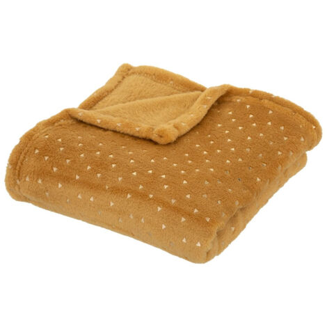COPERTA FLANELLA 100x75cm gialla con triangoli MORBIDA
