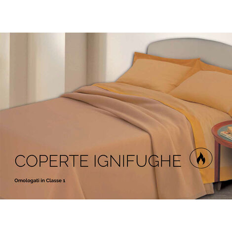 Coperta Ignifuga In Misto Lana, misuraMatrimonialecoloreCammello