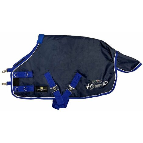 Coperta impermeabile da paddock per pony imbottita 200g e tessuto esterno  600 denari modello Heroes: 115 cm, Blu