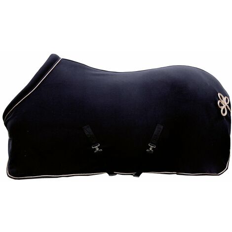 Coperta in pile con chiusure in metallo modello Rosegold Glamour: 125 cm, nero /rosa oro 9178
