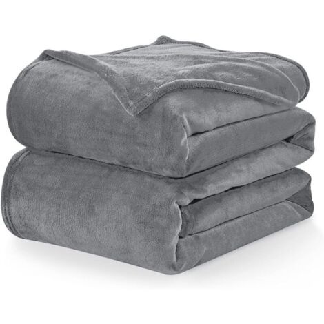 Coperta in pile di flanella in microfibra, copriletto per divano 150x200 cm grigio antracite, copriletto/copriletto per divano per 2 persone