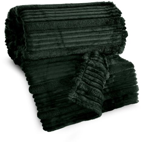 COPERTA IN PILE EUROFIRANY CIPEŁY NINA MOTIVO IN RILIEVO 220X200CM VERDE SCURO