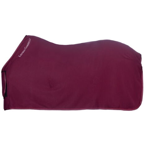 Coperta in pile per cavalli modello Livigno con chiusura anteriore a strappo: 115 cm, bordeaux