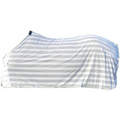 Coperta in rete antimosche antistrappo con sottocoda: 145 cm, bianco/blu (1265)
