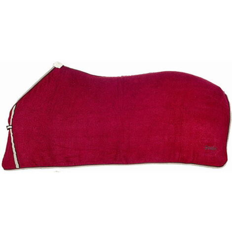 Coperta in spugna con bordi a contrasto ideale per assorbire e asciugare il sudore : 125 cm, Rosso Bordeaux 05