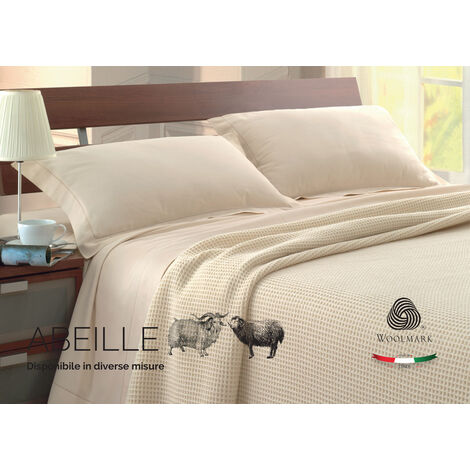 Coperta Invernale Modello Abeille In Lana Merino, misura1 Piazza e MezzacoloreAbeille