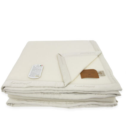 Coperta Invernale Modello Lambswool In 100% Pura Lana Vergine, misuraMatrimonialecoloreCammello