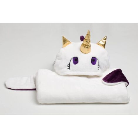 COPERTA MANTELLA PLAID UNICORNO BLANKET KANGURU CM.100X130 OFFERTISSIMA