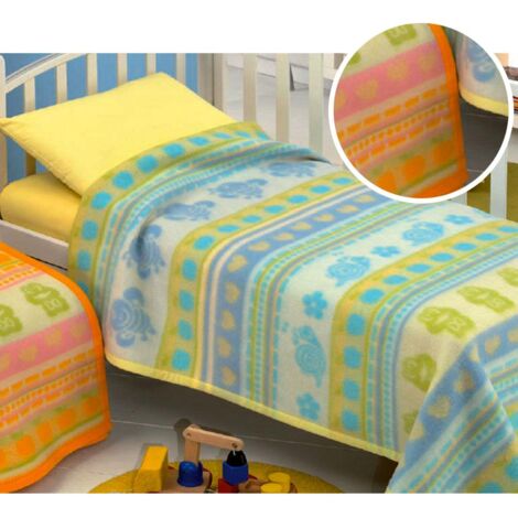 Coperta Misto Lana per Culla 75x110cm 400gr Cober Chiocciola Baby Arancione